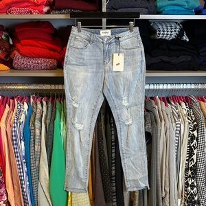 EVIDNT blue distressed Verona skinny ankle jeans size 26 NWT